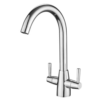 A0043B Modernes Design Chrom Messing Küchenarmatur, Deck montiertes Küchenspüle Mixer, Einzelloch -Messing -Spülbeckenmixer Tap